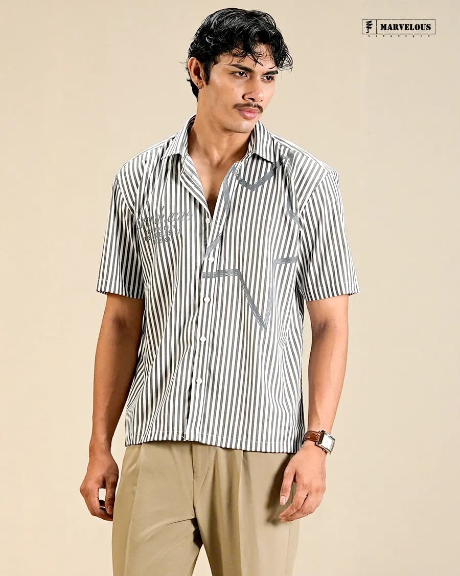 Old Money Half Shirt  — White