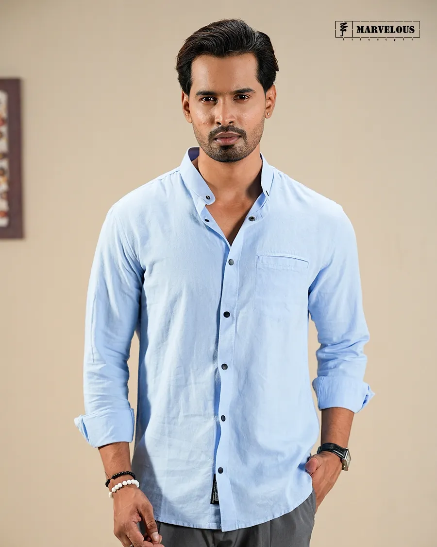 Venn Collar Full Shirt  — Black
